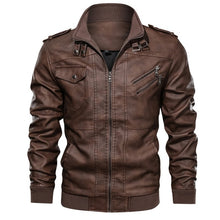 Load image into Gallery viewer, Mountainskin New Men&#39;s Leather Jackets Autumn Casual Motorcycle PU Jacket Biker Leather Coats Brand Clothing EU Size SA722