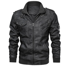 Load image into Gallery viewer, Mountainskin New Men&#39;s Leather Jackets Autumn Casual Motorcycle PU Jacket Biker Leather Coats Brand Clothing EU Size SA722