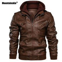 Load image into Gallery viewer, Mountainskin New Men&#39;s Leather Jackets Autumn Casual Motorcycle PU Jacket Biker Leather Coats Brand Clothing EU Size SA722