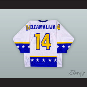 Muamar Dzamalija 14 Bosnia & Herzegovina National Team White Hockey Jersey