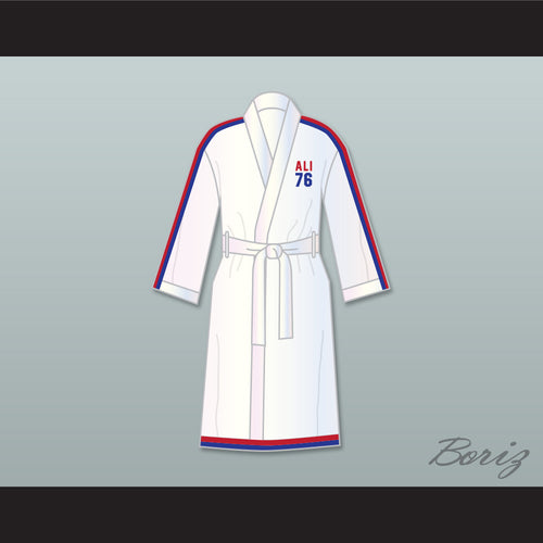 Muhammad Ali 76 White Satin Full Boxing Robe