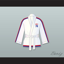 Load image into Gallery viewer, Muhammad Ali 76 White Satin Half Boxing Robe