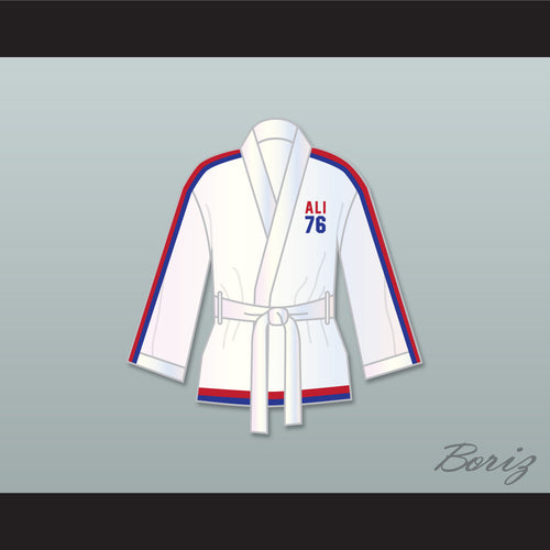 Muhammad Ali 76 White Satin Half Boxing Robe