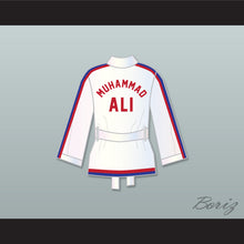 Load image into Gallery viewer, Muhammad Ali 76 White Satin Half Boxing Robe