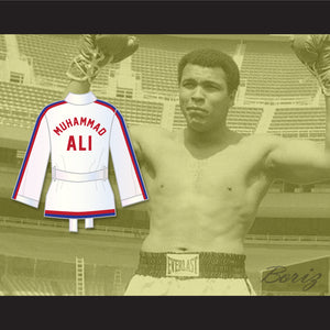 Muhammad Ali 76 White Satin Half Boxing Robe