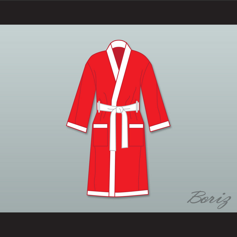 Muhammad Ali Red and White Satin Full Boxing Robe