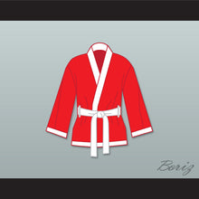 Load image into Gallery viewer, Muhammad Ali Red and White Satin Half Boxing Robe