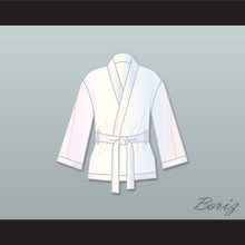 Load image into Gallery viewer, Muhammad Ali White Satin Half Boxing Robe