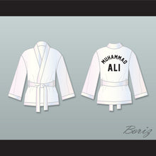 Load image into Gallery viewer, Muhammad Ali White Satin Half Boxing Robe