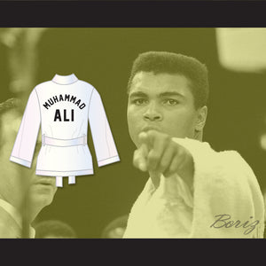 Muhammad Ali White Satin Half Boxing Robe