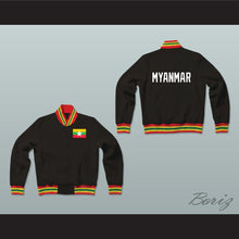 Load image into Gallery viewer, Myanmar Varsity Letterman Jacket-Style Sweatshirt