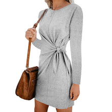 Load image into Gallery viewer, NEDEINS Women Spring Collar Pink Dress Sleeveless Lace Up Elegant Casual Dresses Sexy Fashion Party  Long Sleeve Dress