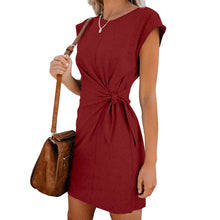Load image into Gallery viewer, NEDEINS Women Spring Collar Pink Dress Sleeveless Lace Up Elegant Casual Dresses Sexy Fashion Party  Long Sleeve Dress