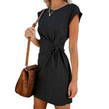 Load image into Gallery viewer, NEDEINS Women Spring Collar Pink Dress Sleeveless Lace Up Elegant Casual Dresses Sexy Fashion Party  Long Sleeve Dress