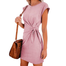 Load image into Gallery viewer, NEDEINS Women Spring Collar Pink Dress Sleeveless Lace Up Elegant Casual Dresses Sexy Fashion Party  Long Sleeve Dress