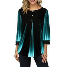 Load image into Gallery viewer, NIBESSER Plus szie 5XL Woman Blouse and Shirt Fashion Summer Striped Blusa Loose Casual Button O-neck Long Sleeve Shirt Top 2020