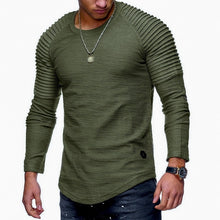 Load image into Gallery viewer, NIBESSER Spring Men T-shirts Plus Size 3XL Long Sleeve Striped T Shirt Casual O-Neck Solid Tshirt Elastic Fitness Hip Hop Tops