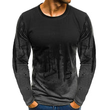Load image into Gallery viewer, NIBESSER Spring Men T-shirts Plus Size 3XL Long Sleeve Striped T Shirt Casual O-Neck Solid Tshirt Elastic Fitness Hip Hop Tops