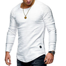 Load image into Gallery viewer, NIBESSER Spring Men T-shirts Plus Size 3XL Long Sleeve Striped T Shirt Casual O-Neck Solid Tshirt Elastic Fitness Hip Hop Tops