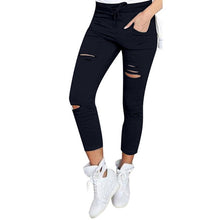 Load image into Gallery viewer, NIBESSER Spring Women Pencil Pant Lace Up Waist Casual Women Pants Solid Multi-Pockets Plus Size Cargo Pants Slim Fit Trousers