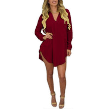 Load image into Gallery viewer, NIBESSER Women Loose Solid Dresses Turn Down Casual Ladies Office Shirt Dresses Summer Spring Long Sleeve Dresses Vestidos 2020