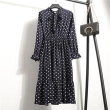 Load image into Gallery viewer, NIJIUDING Spring Summer Autumn Chiffon Print Dress Casual Cute Women floral Long Bowknot Dresses Long Sleeve Vestido S-XL Size