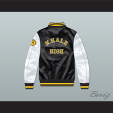 Load image into Gallery viewer, Mac N.Hale High School Black/ White Varsity Letterman Satin Bomber Jacket