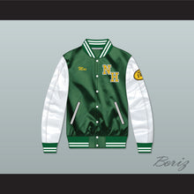 Load image into Gallery viewer, Mac N.Hale High School Green/ White Varsity Letterman Satin Bomber Jacket