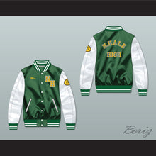 Load image into Gallery viewer, Mac N.Hale High School Green/ White Varsity Letterman Satin Bomber Jacket