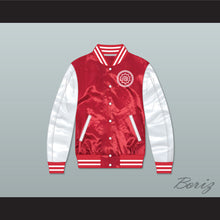 Load image into Gallery viewer, Naruto Red/ White Varsity Letterman Satin Bomber Jacket
