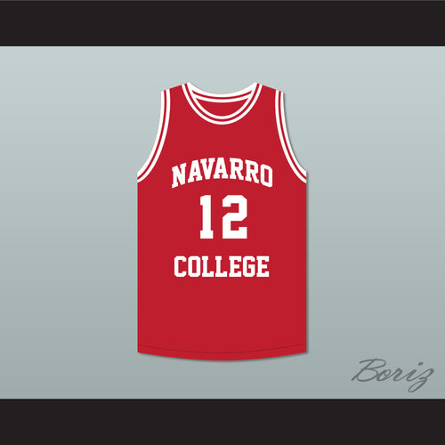 Cameron Giles 12 Navarro College Red Basketball Jersey
