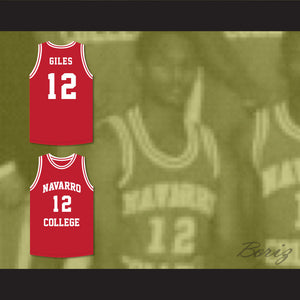 Cameron Giles 12 Navarro College Red Basketball Jersey