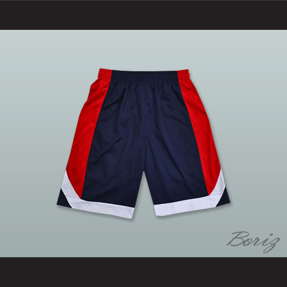 Navy Blue Red and White Basketball Shorts