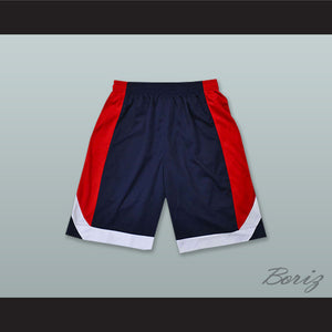 Navy Blue Red and White Basketball Shorts