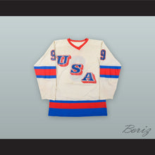 Load image into Gallery viewer, Neal Broten 9 Team USA White Hockey Jersey