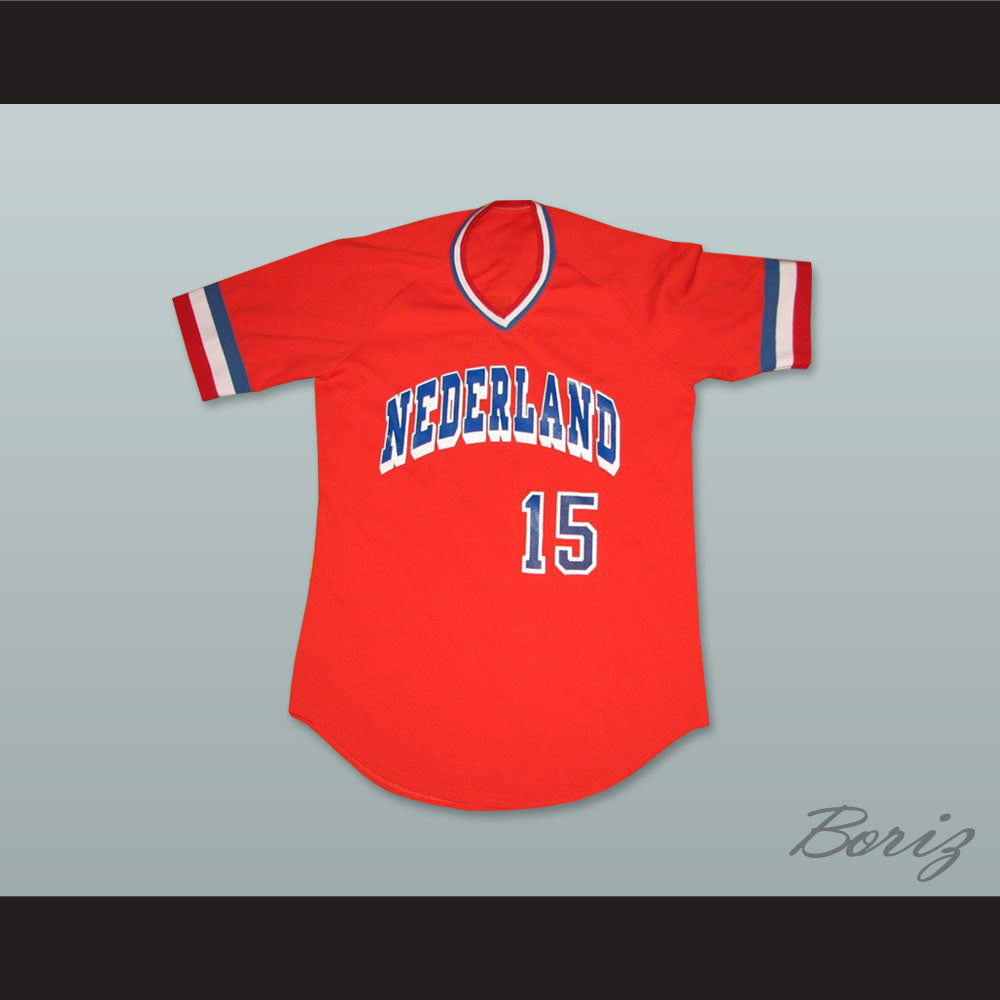 Nederland 15 Red Baseball Jersey