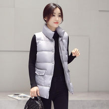 Load image into Gallery viewer, New 2017 autumn and winter women cotton vest white duck down soft warm waistcoat plus size 3XL female outwear brand vest coat