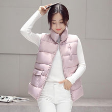 Load image into Gallery viewer, New 2017 autumn and winter women cotton vest white duck down soft warm waistcoat plus size 3XL female outwear brand vest coat