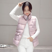 Load image into Gallery viewer, New 2017 autumn and winter women cotton vest white duck down soft warm waistcoat plus size 3XL female outwear brand vest coat