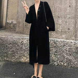 New 2019 Autumn Winter Women Jackets Knitting Warm Korean Style Elegant Casual Long Coat Outerwear Ladies  woman coats