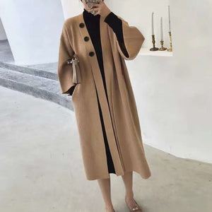 New 2019 Autumn Winter Women Jackets Knitting Warm Korean Style Elegant Casual Long Coat Outerwear Ladies  woman coats