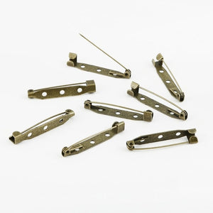 New Arrival 10pcs/lot Rhodium/Gold/Bronze Plated Iron Brooch Base Brooch Pins Diy Jewelry Findings Jewelry Accessories Pick Size