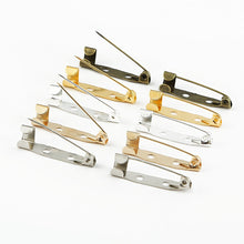 Load image into Gallery viewer, New Arrival 10pcs/lot Rhodium/Gold/Bronze Plated Iron Brooch Base Brooch Pins Diy Jewelry Findings Jewelry Accessories Pick Size