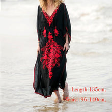 Load image into Gallery viewer, New Cotton Beach Dress saida de praia robe de plage Embroidery Beach Cover Up Sarong Beach Pareo Tunic for Beach Swimwear