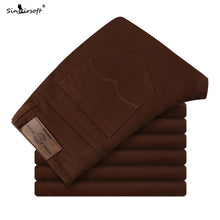Load image into Gallery viewer, New Design Casual Men Pants Cotton Slim Pant Straight Trousers Fashion Business Solid Khaki Black Pants Men Pantalon Homme 28-38