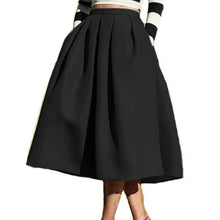 Load image into Gallery viewer, New Female Fashion Street Style Women 'S Skirt Solid Casual Flare High Waist Pleated Pockets Vintage Skirts