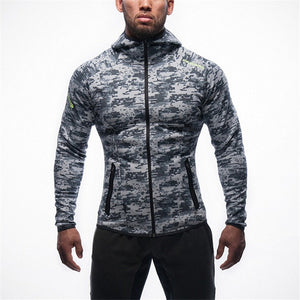 New Fitness Men Hoodies Brand Clothing Men Hoody Zipper Casual Sweatshirt Muscle Men's Slim Fit Hooded Jackets