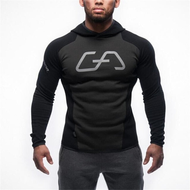 New Fitness Men Hoodies Brand Clothing Men Hoody Zipper Casual Sweatshirt Muscle Men's Slim Fit Hooded Jackets