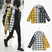 Load image into Gallery viewer, New Kpop Bangtan Boy SUGA Same Unisex Fashion Plaid Blouse Sweatshirt Korean Style Pocket Multicolor Lightweight Shirts