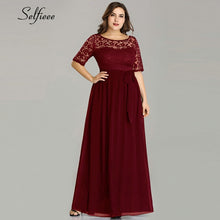 Load image into Gallery viewer, New Plus Size Summer Dress Women Elegant A Line O Neck Short Sleeve Long Beach Dress Casual Lace Dresses 2020 Vestidos De Festa